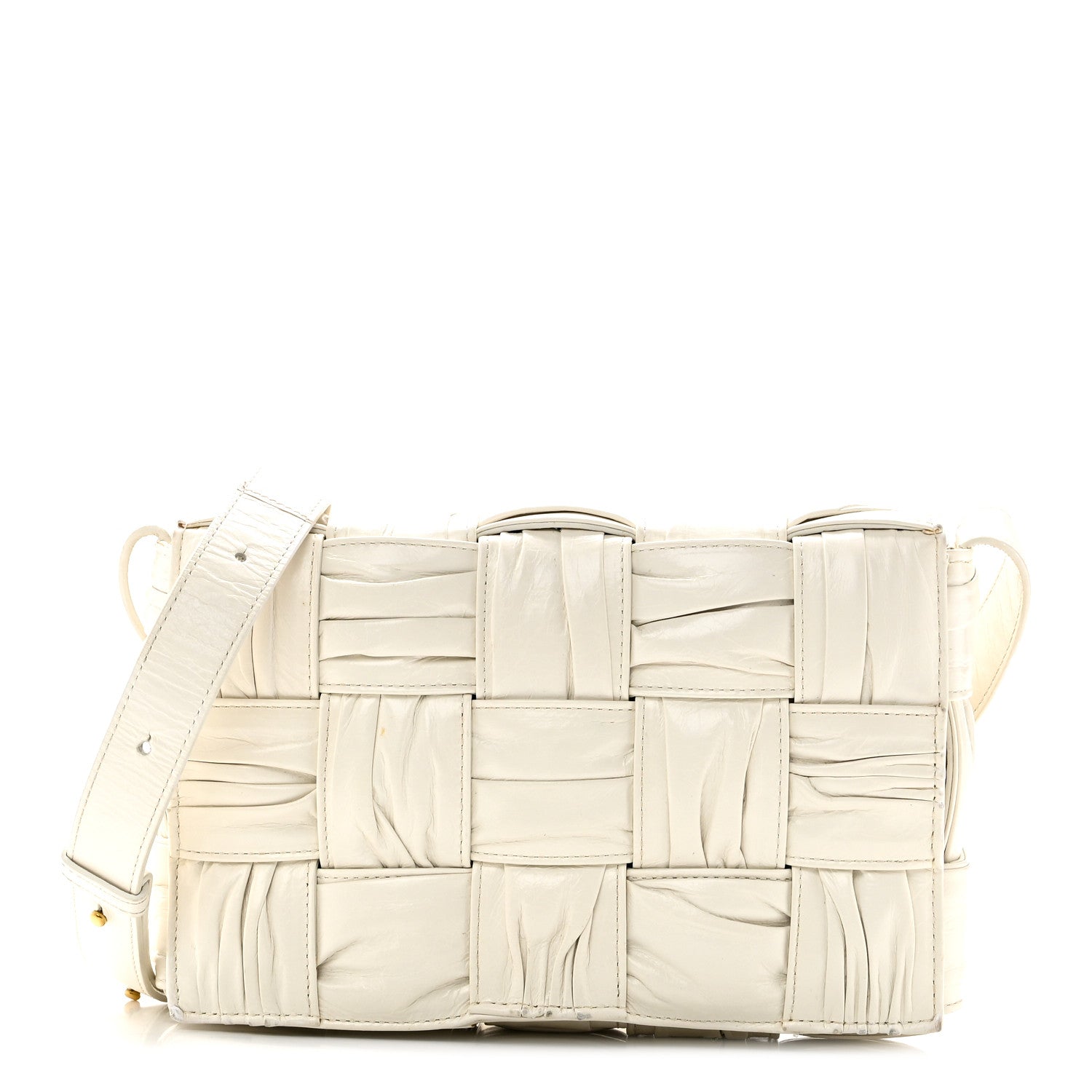 Bottega Veneta Calfskin Intreccio Plisse Cassette Crossbody Bag
