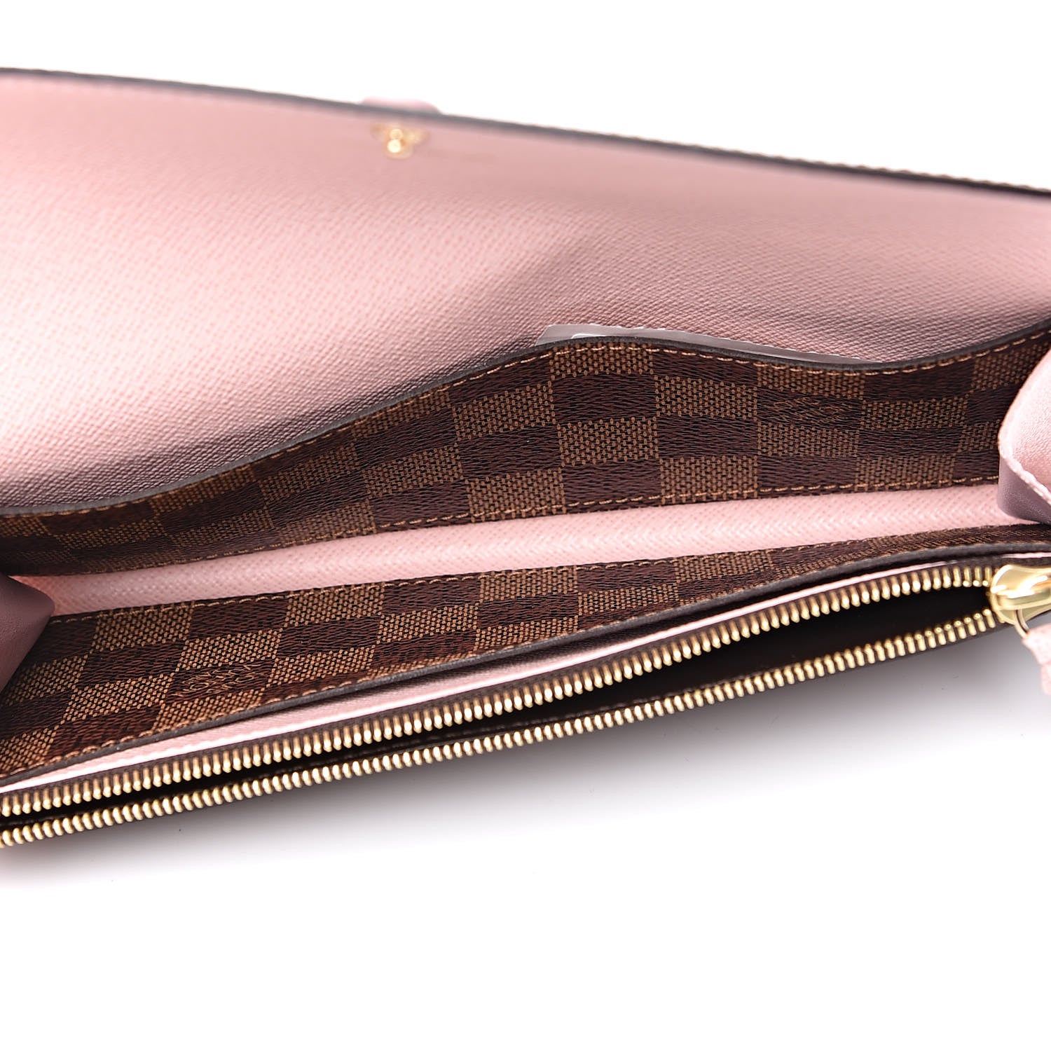 Louis Vuitton Damier Ebene Emilie Wallet Rose Ballerine 5 of 10