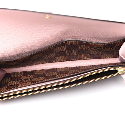 Louis Vuitton Damier Ebene Emilie Wallet Rose Ballerine 5 of 10