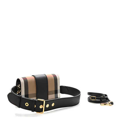 Burberry House Check Bridle Calfskin Small Madison Buckle Bag Black 2 of 9