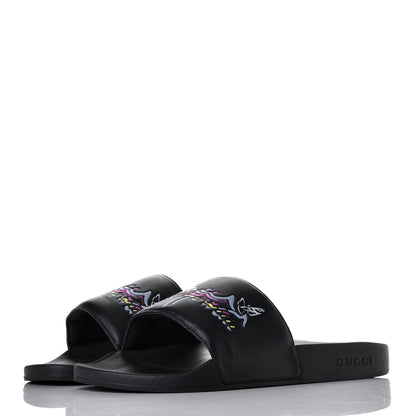 Gucci Rubber Mens Hawaii Pool Slide Sandals 10 Black Multicolor 3 of 8