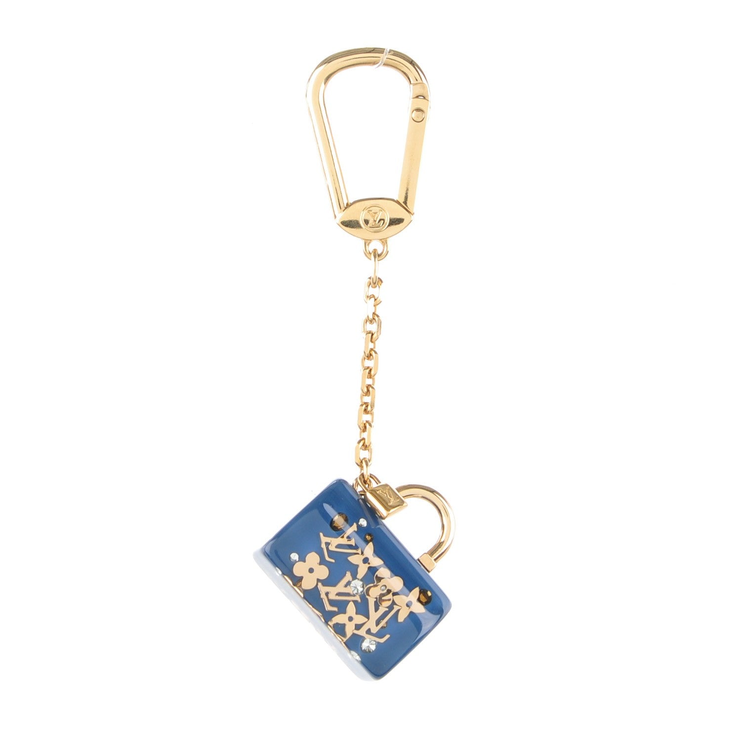 Louis Vuitton Resin Inclusion Speedy Bag Charm Key Chain Blue 1 of 4