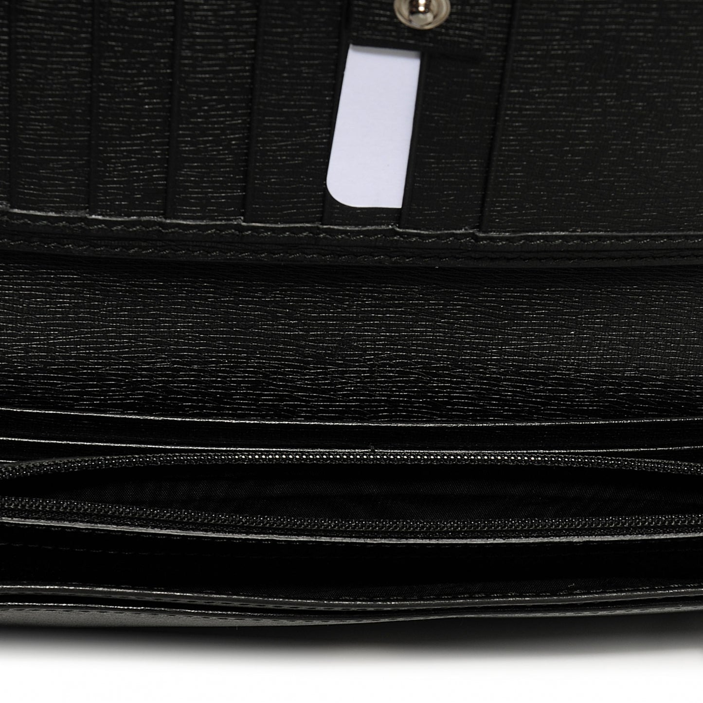 Shangai Calfskin Stirrup Long Wallet Black