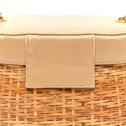 Chanel Lambskin Straw Basket Shoulder Bag Beige 11 of 11