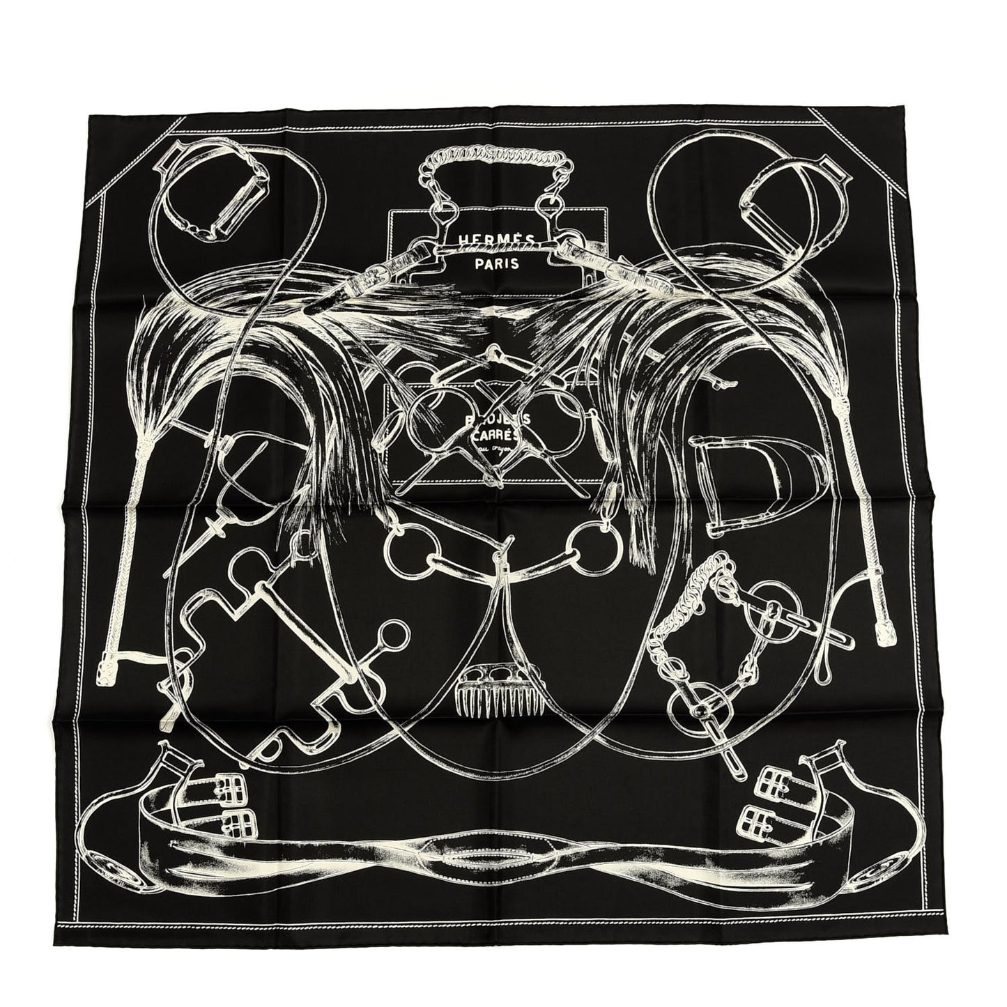 Silk Projets Carres Scarf 90 Black White