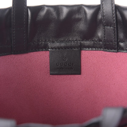 Gucci Grained Calfskin Logo Drawstring Backpack Box Pink Green Black 7 of 10