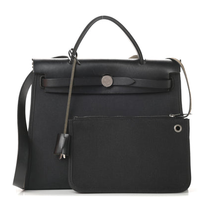 Hermes Military Toile Vache Hunter Herbag Zip PM 31 Black 1 of 17