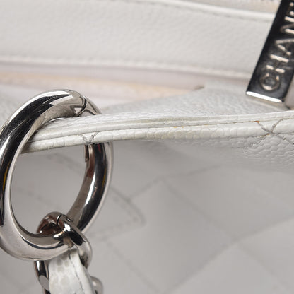 Chanel Caviar Quilted Grand Shopping Tote GST White 9 of 27