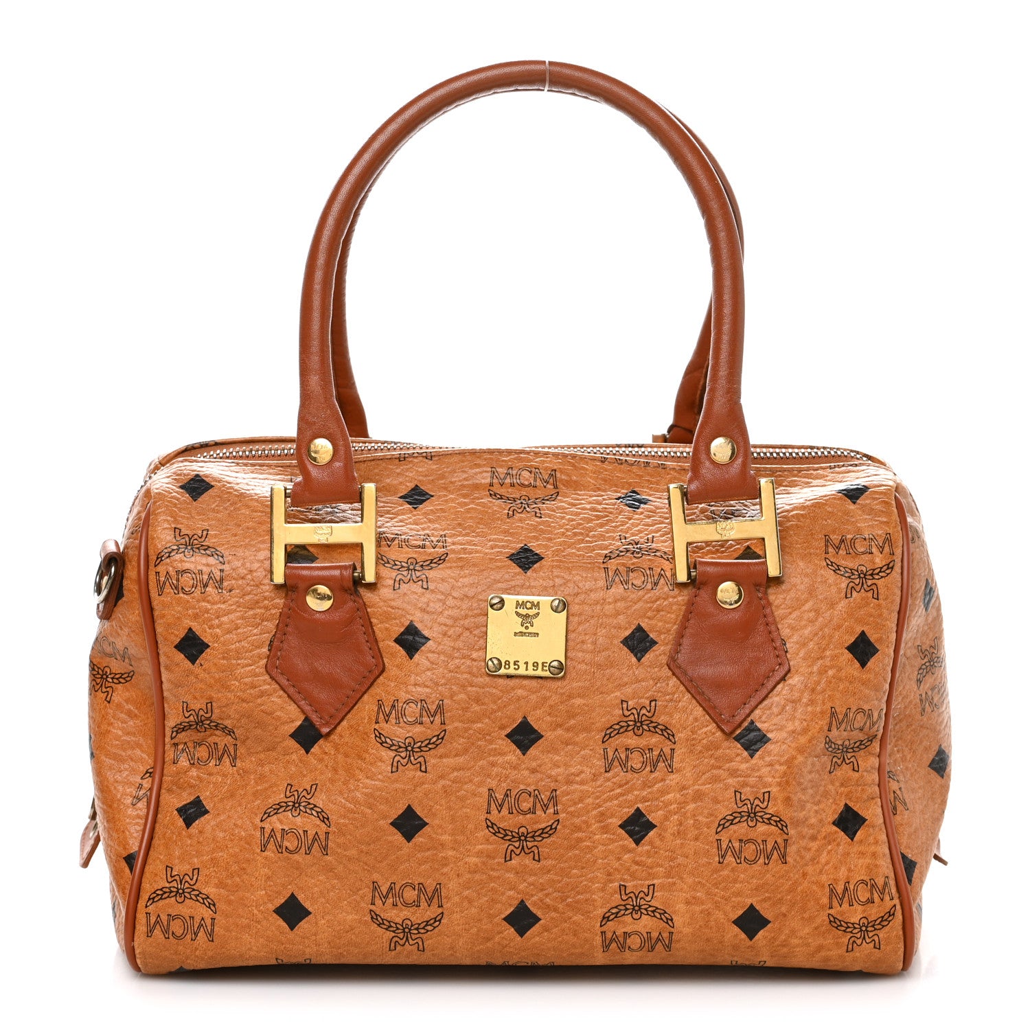 MCM Visetos Essential Boston Bag Cognac 1 of 9