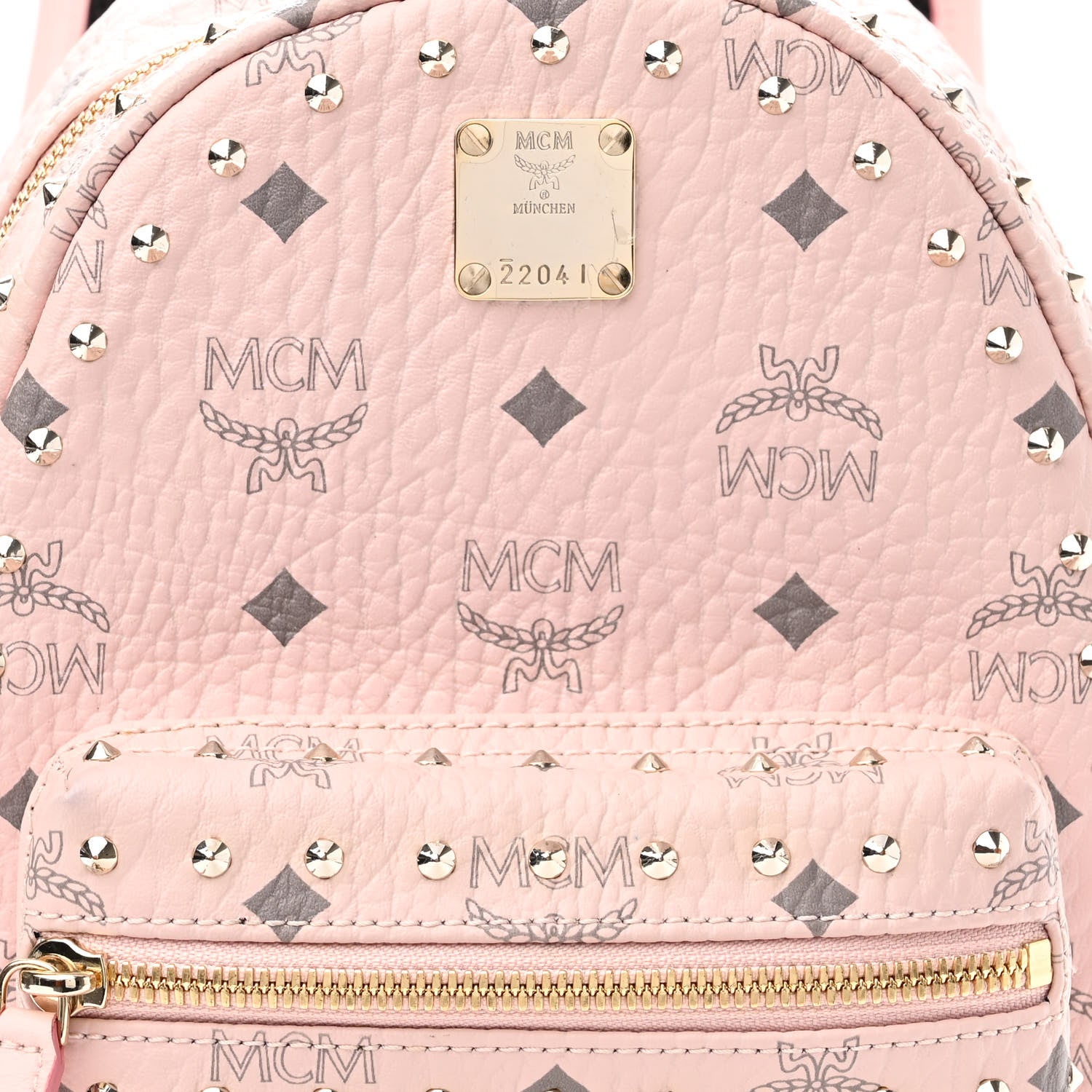 MCM Visetos Outline Stud Mini Stark Backpack Soft Pink 6 of 8