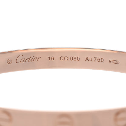 Cartier 18K Pink Gold LOVE Bracelet 16 5 of 6