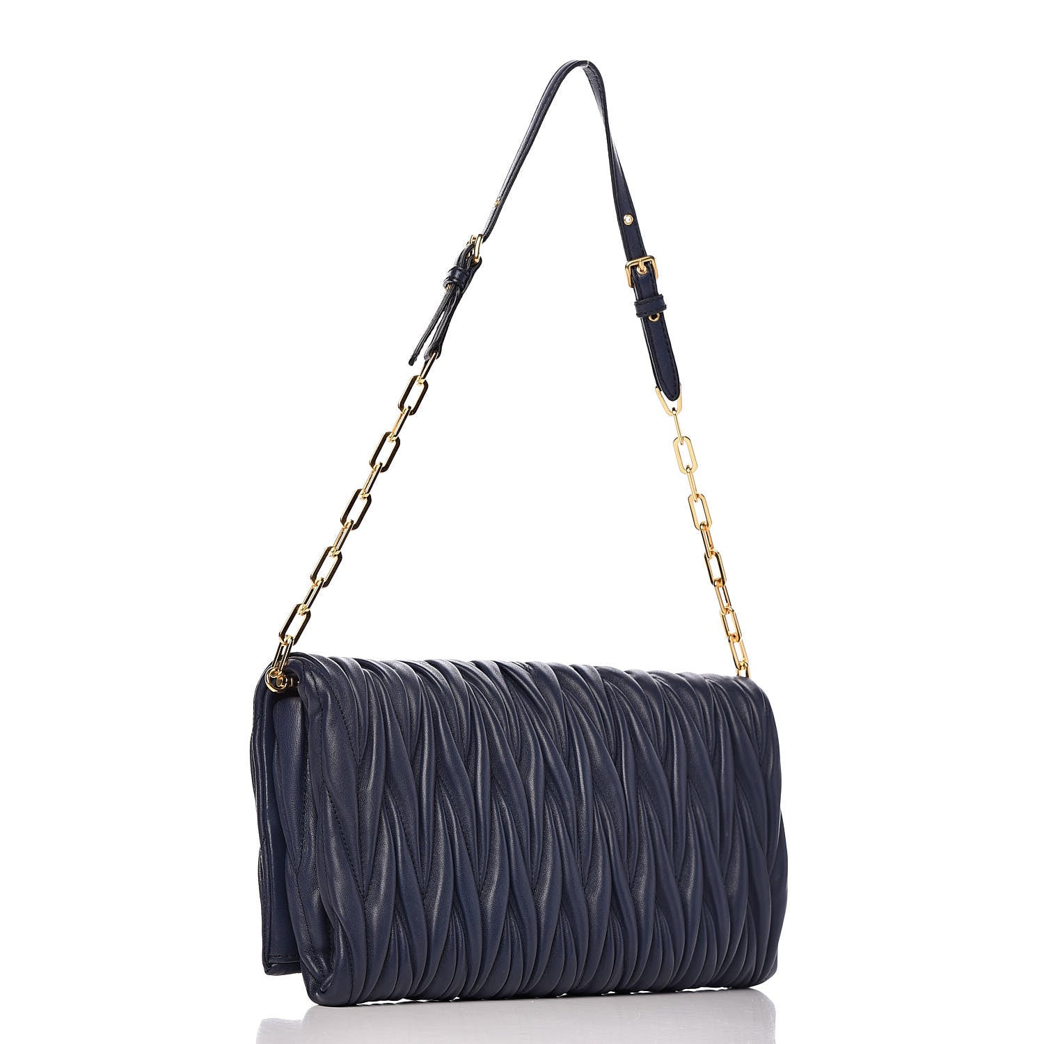 Miu Miu Nappa Matelasse Flap Clutch Bleuette 3 of 10