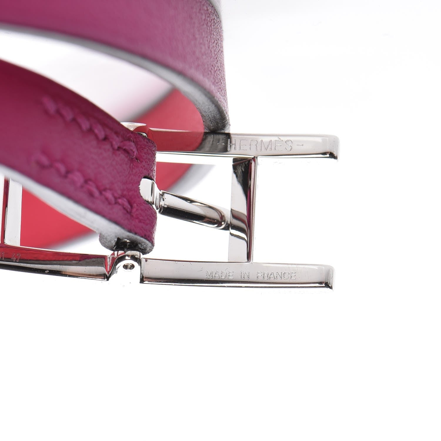 Hermes Swift Behapi Double Tour Reversible Bracelet T3 Rose Pourpre Rose Extreme 6 of 7
