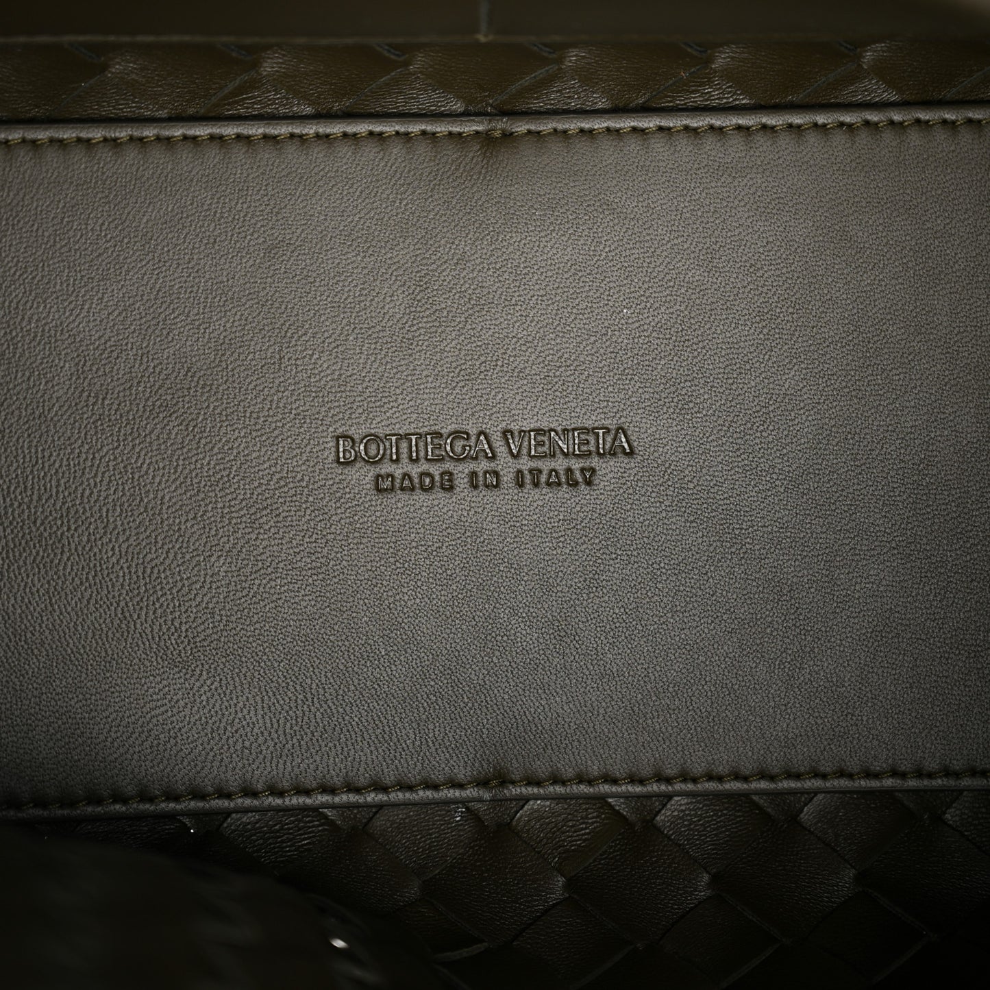 Nappa Intrecciato Medium Andiamo Shoulder Bag Dark Green