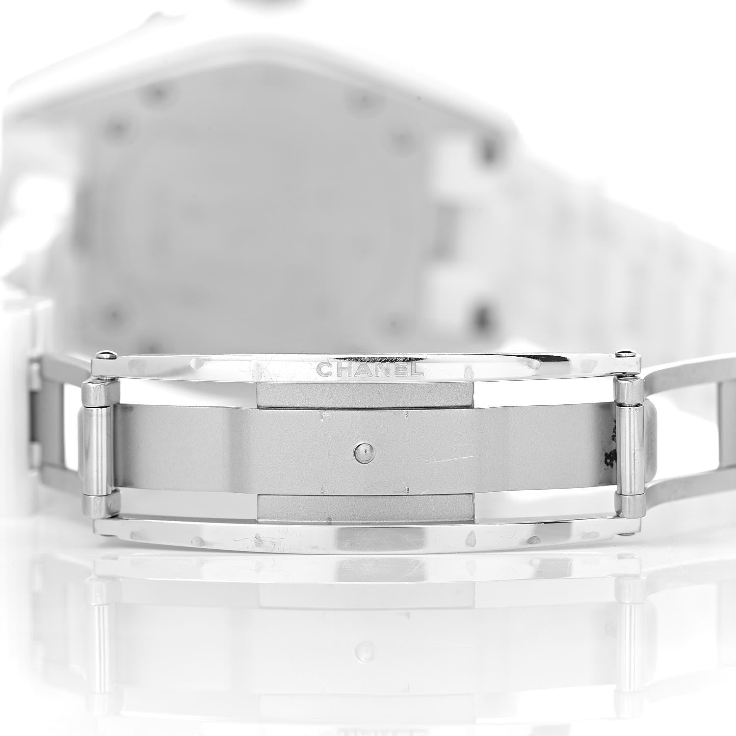 Chanel Stainless Steel Ceramic Diamond 33mm J12 Quartz Watch White 6 of 7