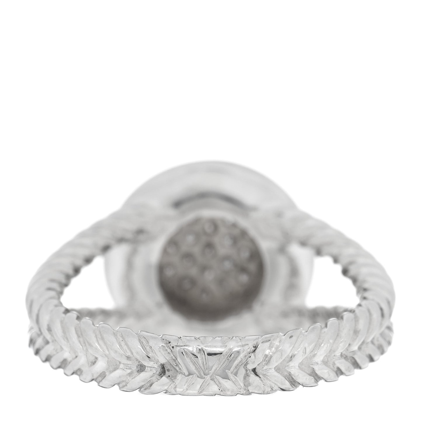 Sterling Silver Diamond 8mm Petite Cerise Pave Ring 58 8.5