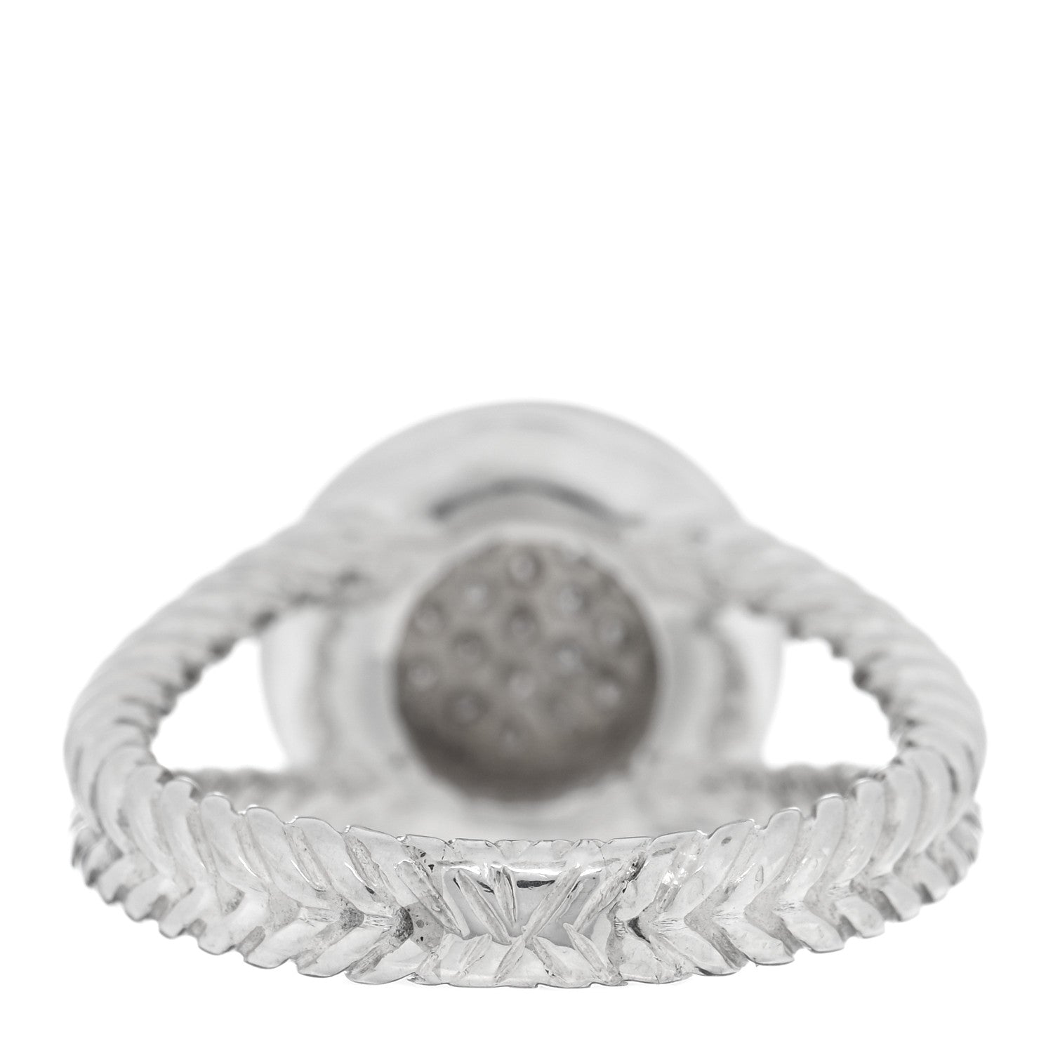 David Yurman Sterling Silver Diamond 8mm Petite Cerise Pave Ring 58 8.5 3 of 4