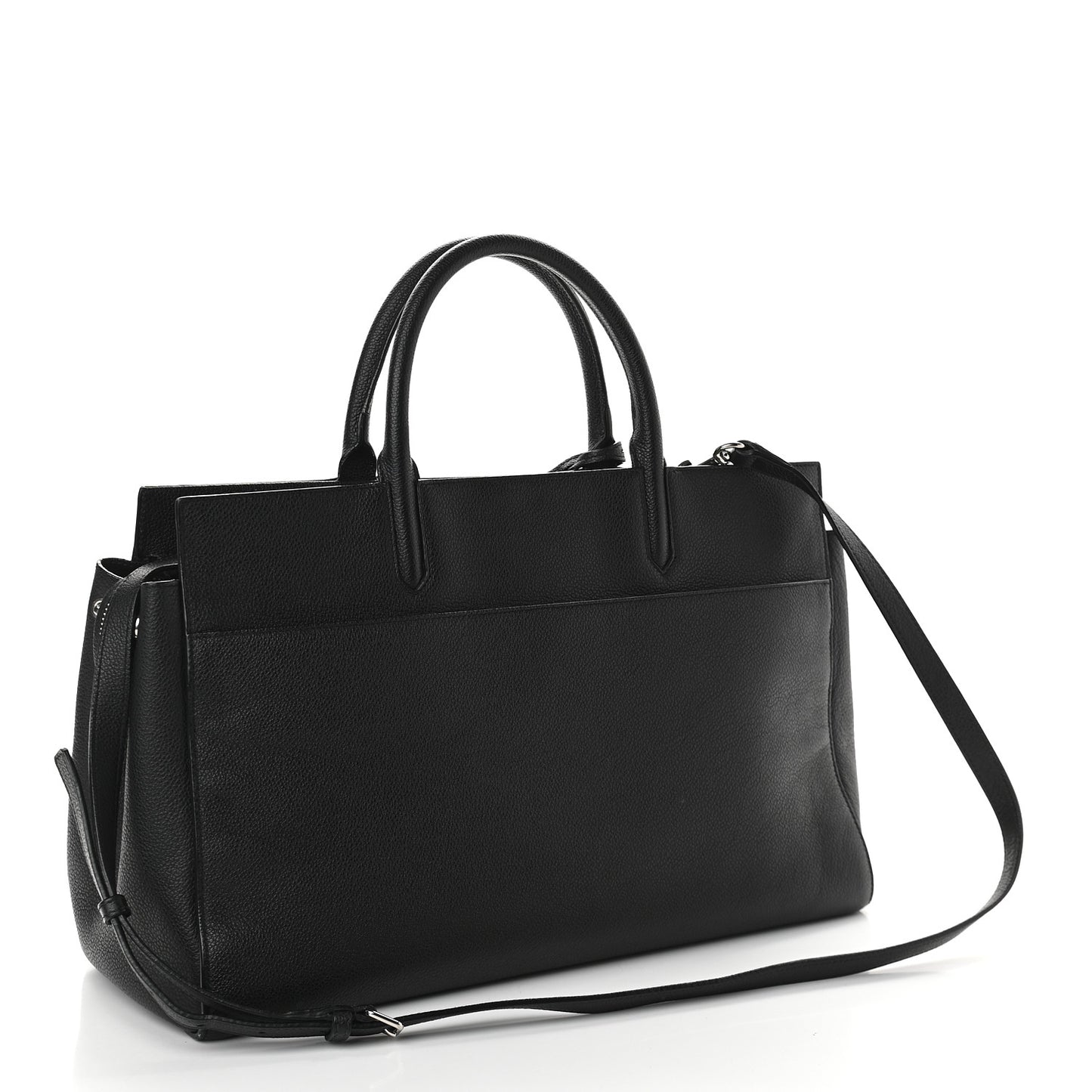Grained Calfskin Medium Cabas Rive Gauche Black