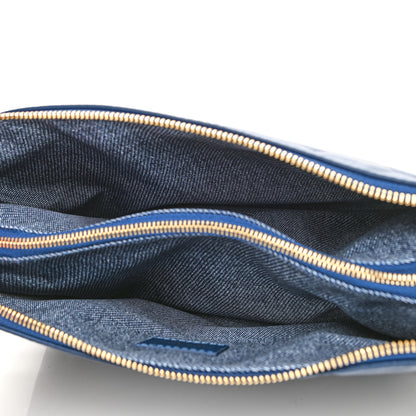 Louis Vuitton Lambskin Embossed Monogram Coussin PM Denim Blue 5 of 9