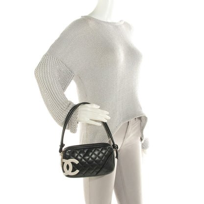 Chanel Calfskin Quilted Cambon Pochette Black White 2 of 7