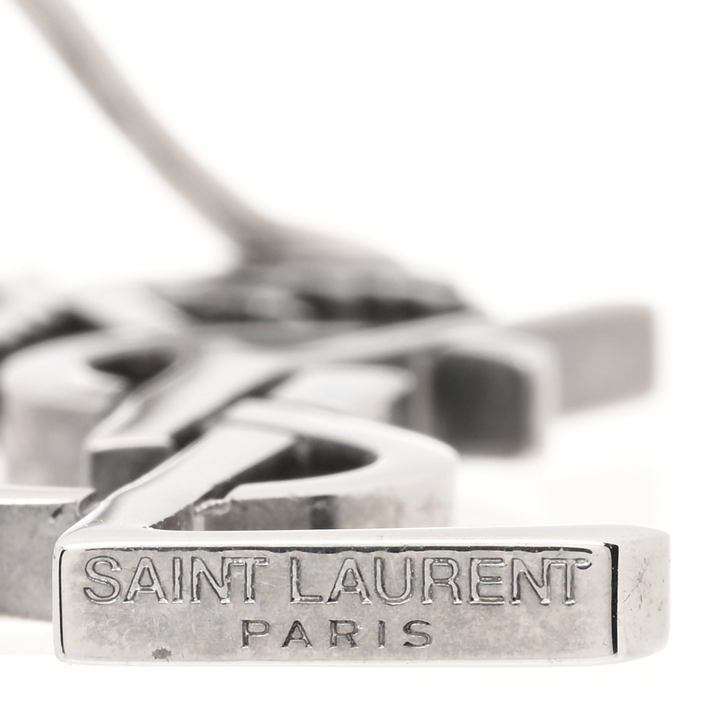 Metal Monogram Palm Earrings Silver
