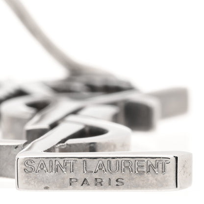 Saint Laurent Metal Monogram Palm Earrings Silver 4 of 4