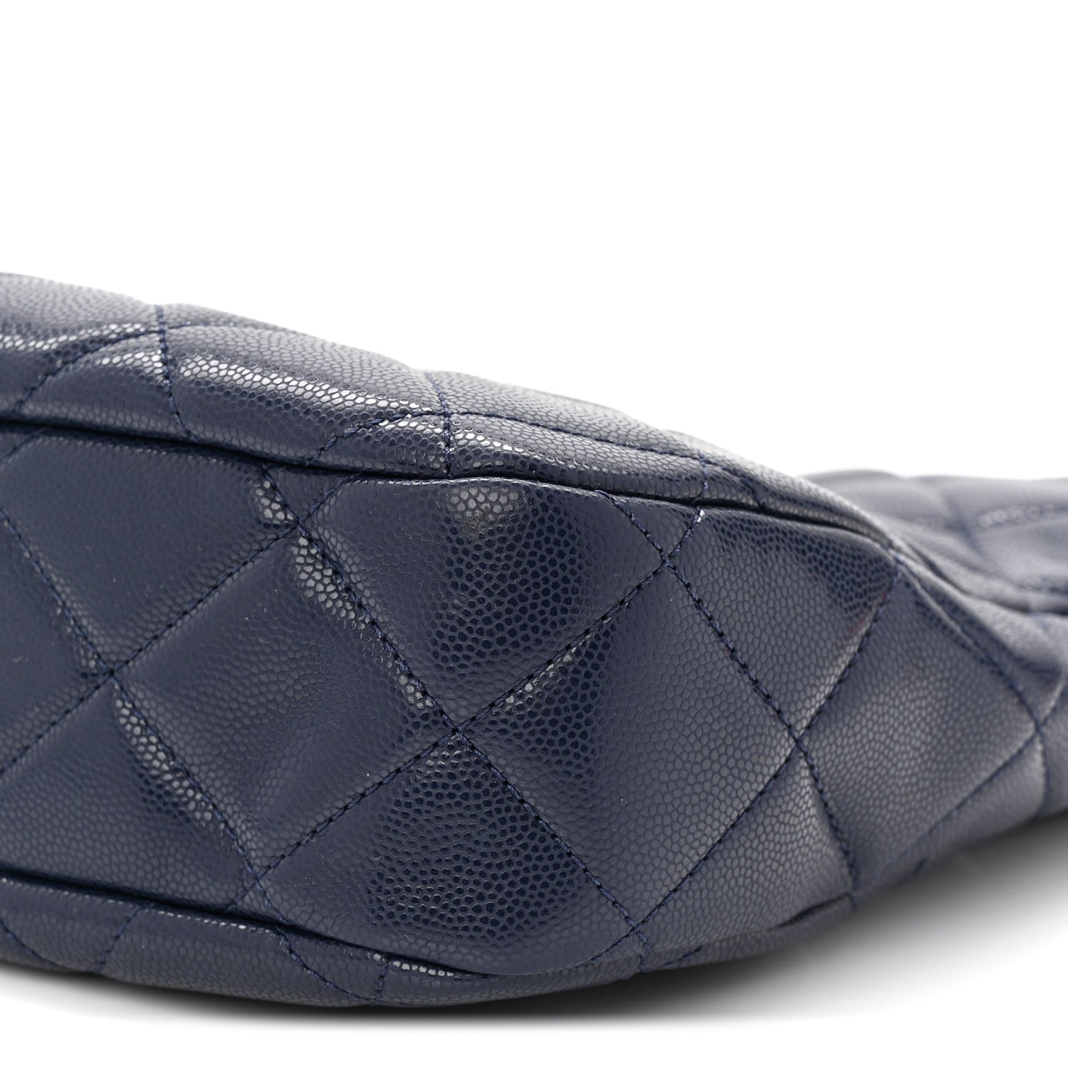 Chanel Caviar Quilted Twist Your Buttons Hobo Navy Blue 10 of 10