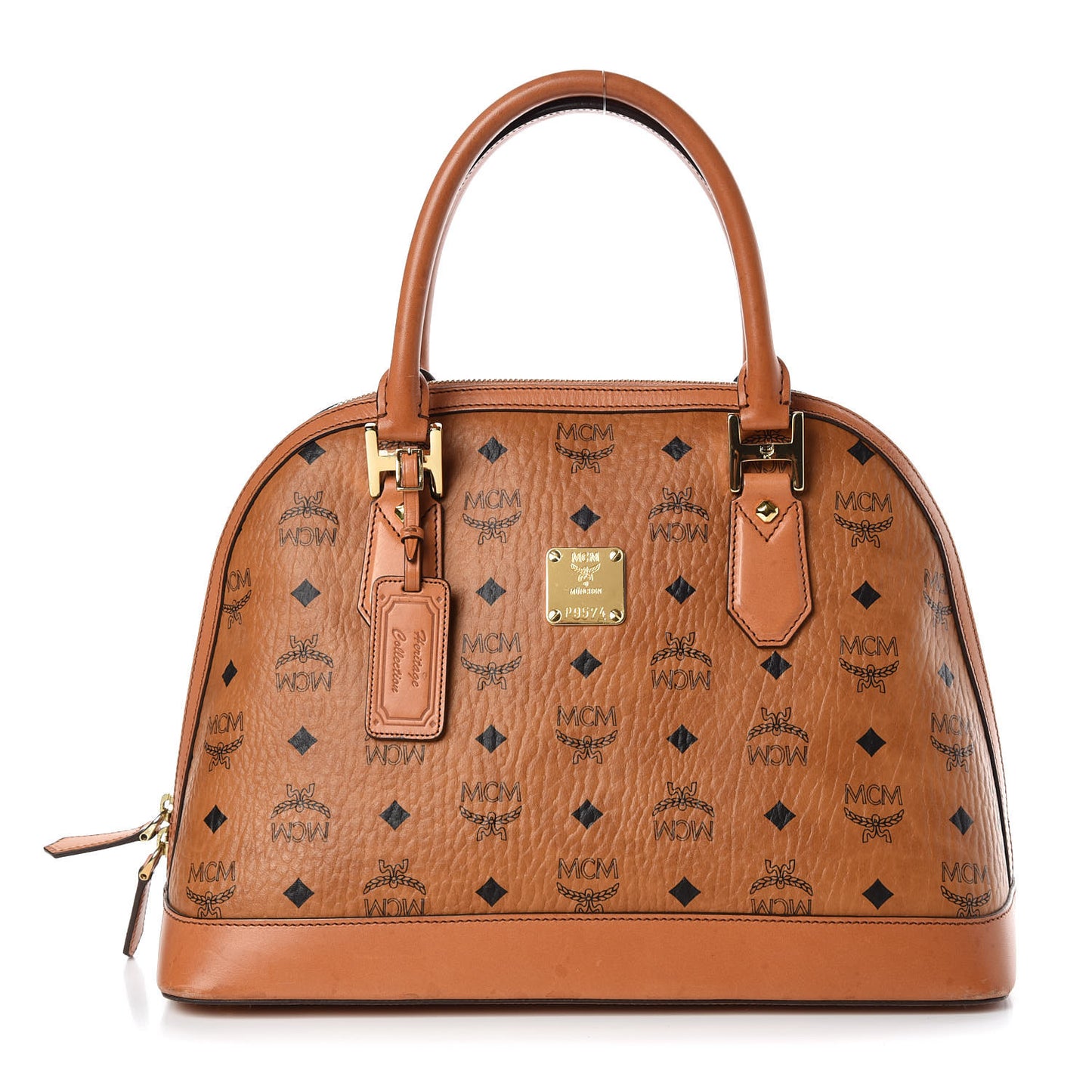 Visetos Heritage Bowler Bag Cognac