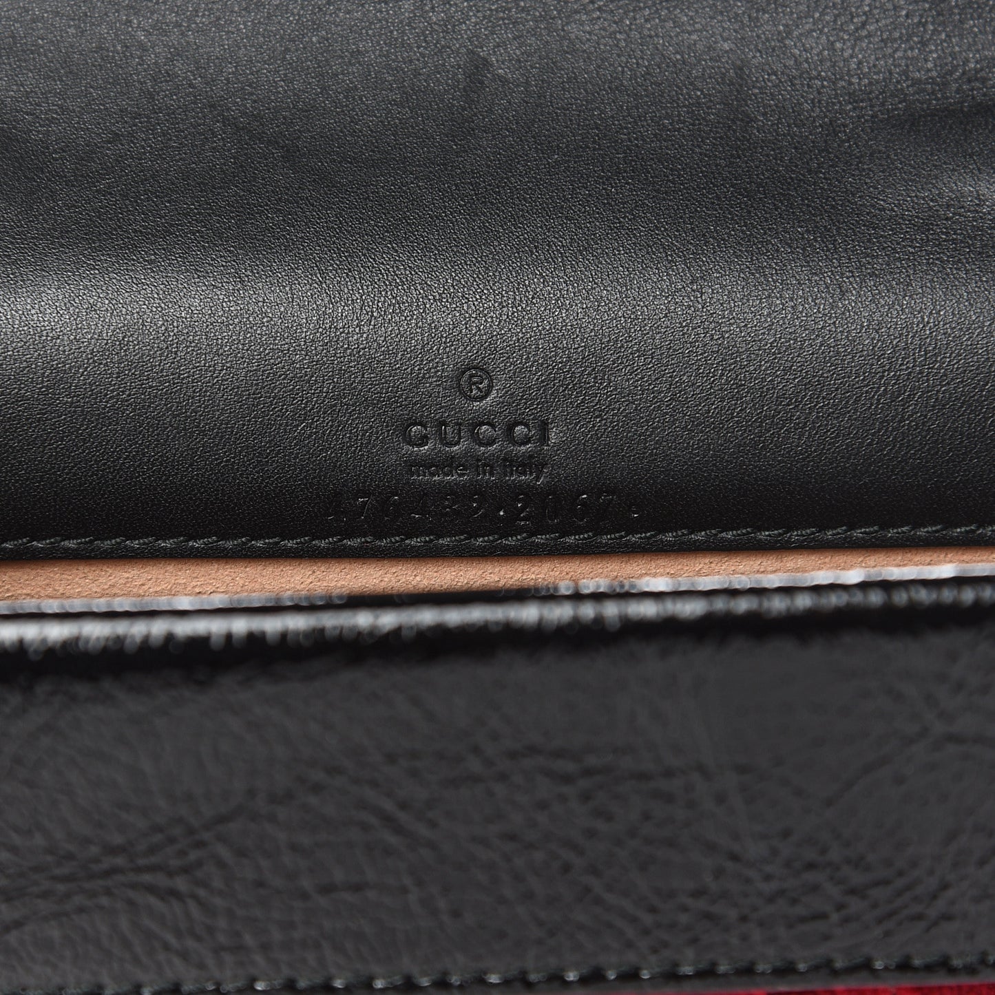 Velvet GG Monogram Super Mini Dionysus Shoulder Bag Red Cipria Black