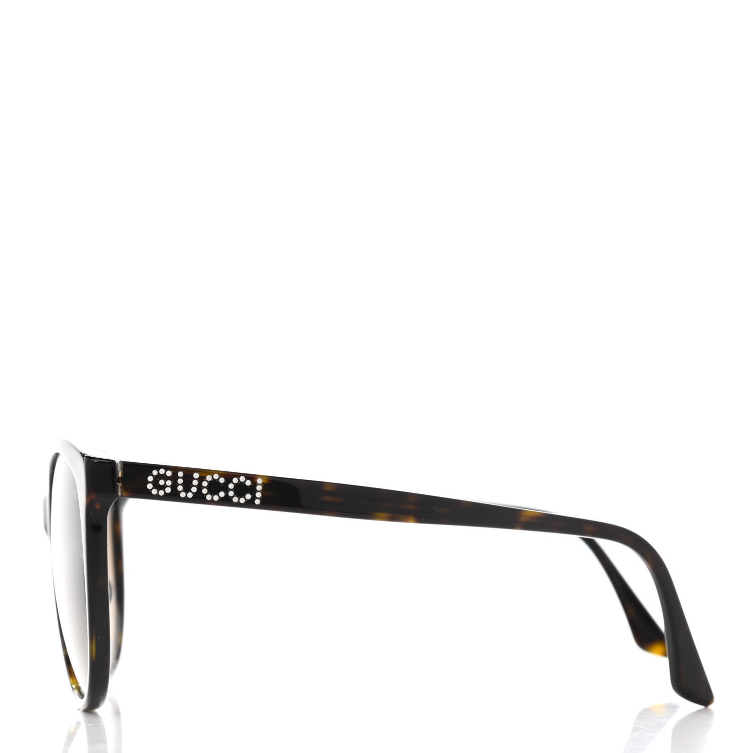 Gucci Acetate Round Frame Crystal Sunglasses GG0729SA Brown 3 of 8