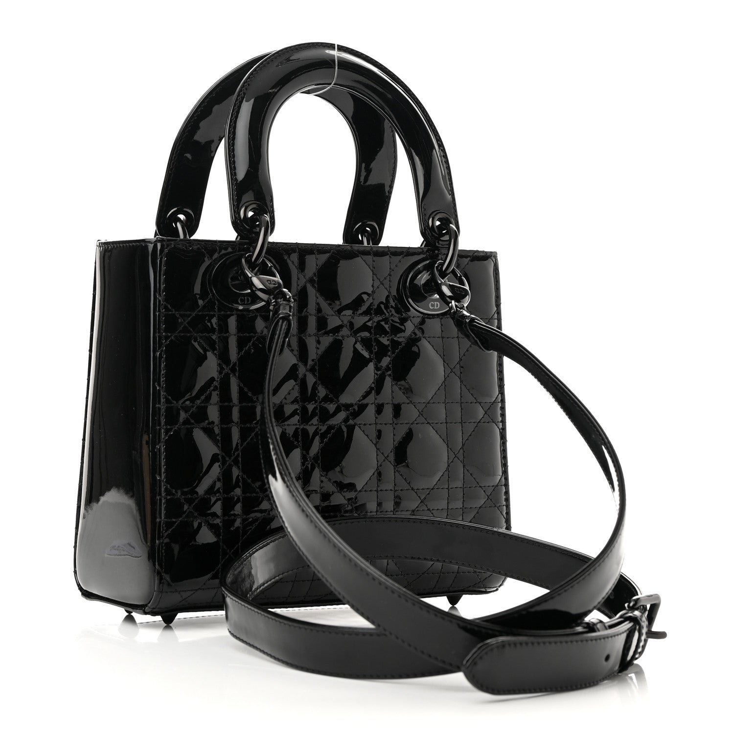 Christian Dior Ultraglossy Patent Cannage Small Lady Dior Black 3 of 10