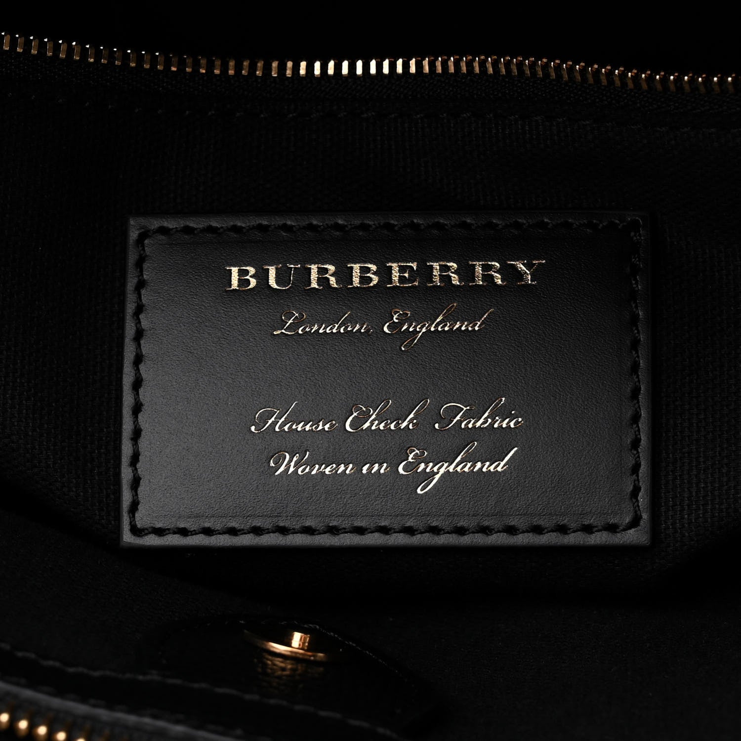 Burberry House Check Grainy Calfskin Medium Banner Tote Black 6 of 10