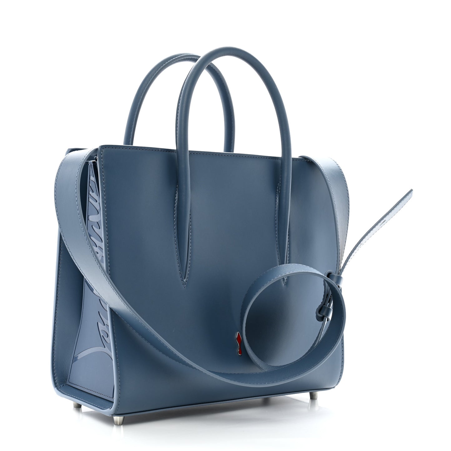 Denim Calfskin Studded Loubinthesky Medium Paloma Blue