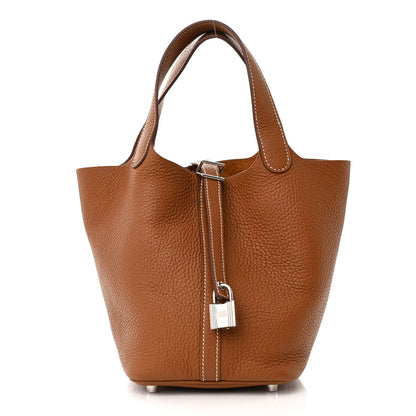 Hermes Taurillon Clemence Picotin Lock 18 PM Gold 1 of 13