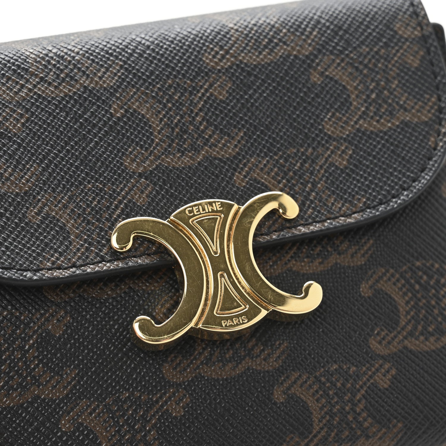 Celine Triomphe Canvas Small Triomphe Wallet Tan 9 of 9