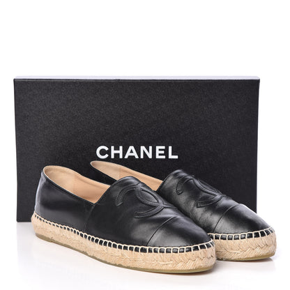 Chanel Lambskin CC Espadrilles 39 Black 8 of 8