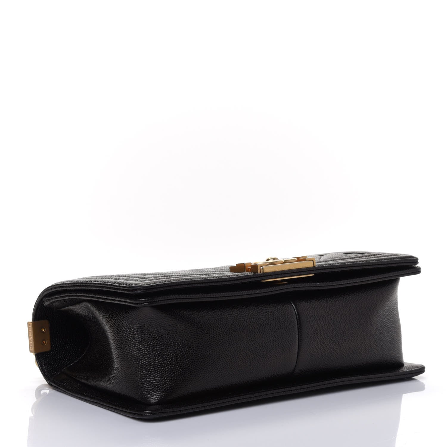 Chanel Caviar Chevron Quilted Medium Boy Flap Black 3 of 4
