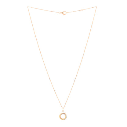 Cartier 18K Pink Yellow White Gold Diamond Trinity Pendant Necklace 2 of 5