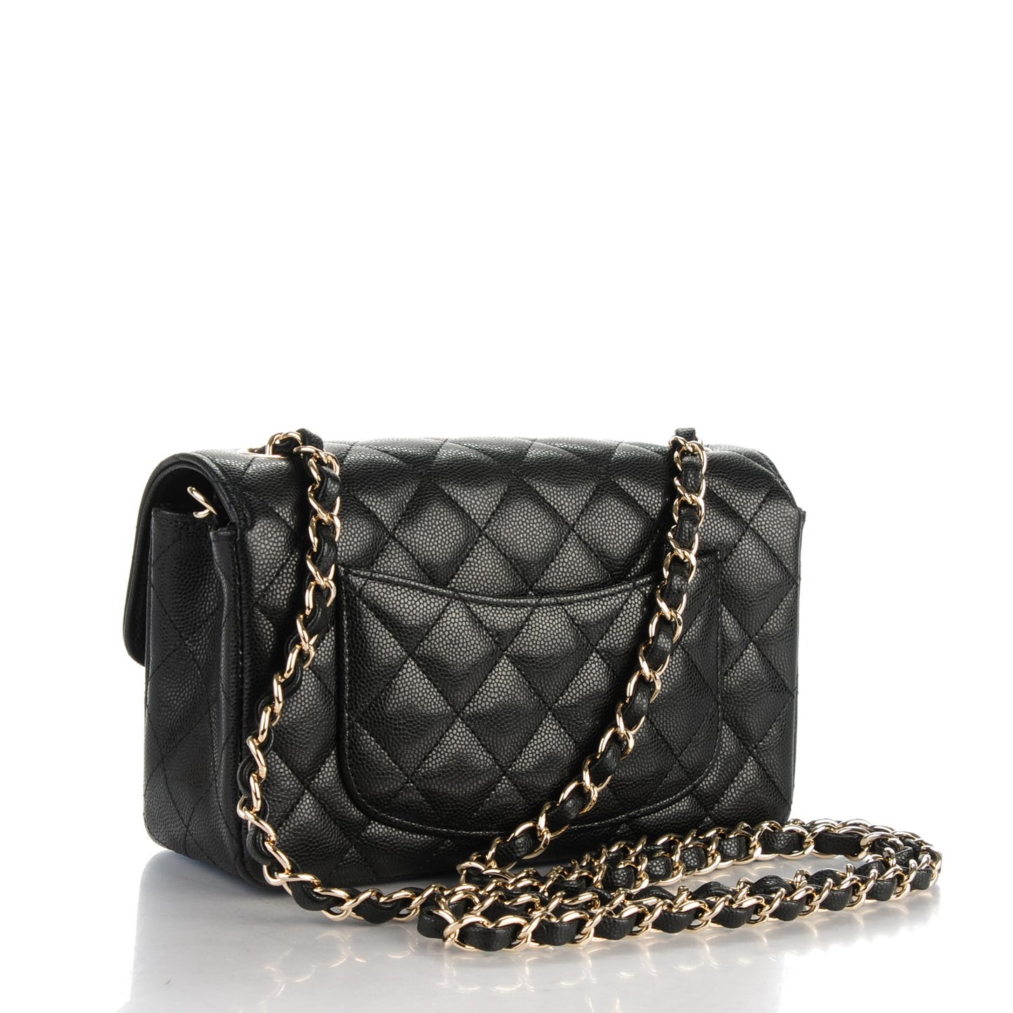 Caviar Quilted Mini Rectangular Flap Black