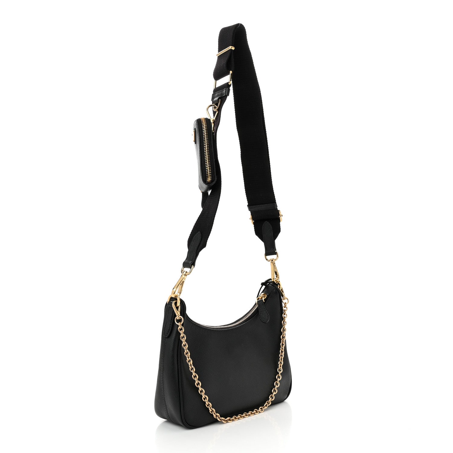 Prada Saffiano Lux Re-Edition 2005 Shoulder Bag Black 3 of 12