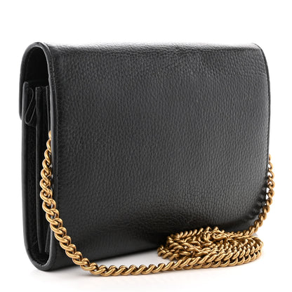 Gucci Calfskin GG Marmont Chain Wallet Black 3 of 13