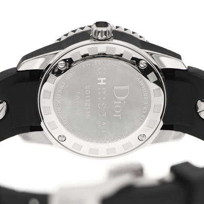 Christian Dior Stainless Steel Rubber Diamond Sapphire 29mm Christal Quartz Watch Black 4 of 4