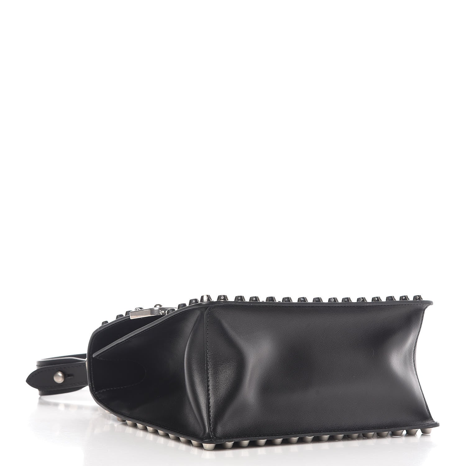 Prada City Calfskin Saffiano Studded Cahier Bag Black 4 of 9