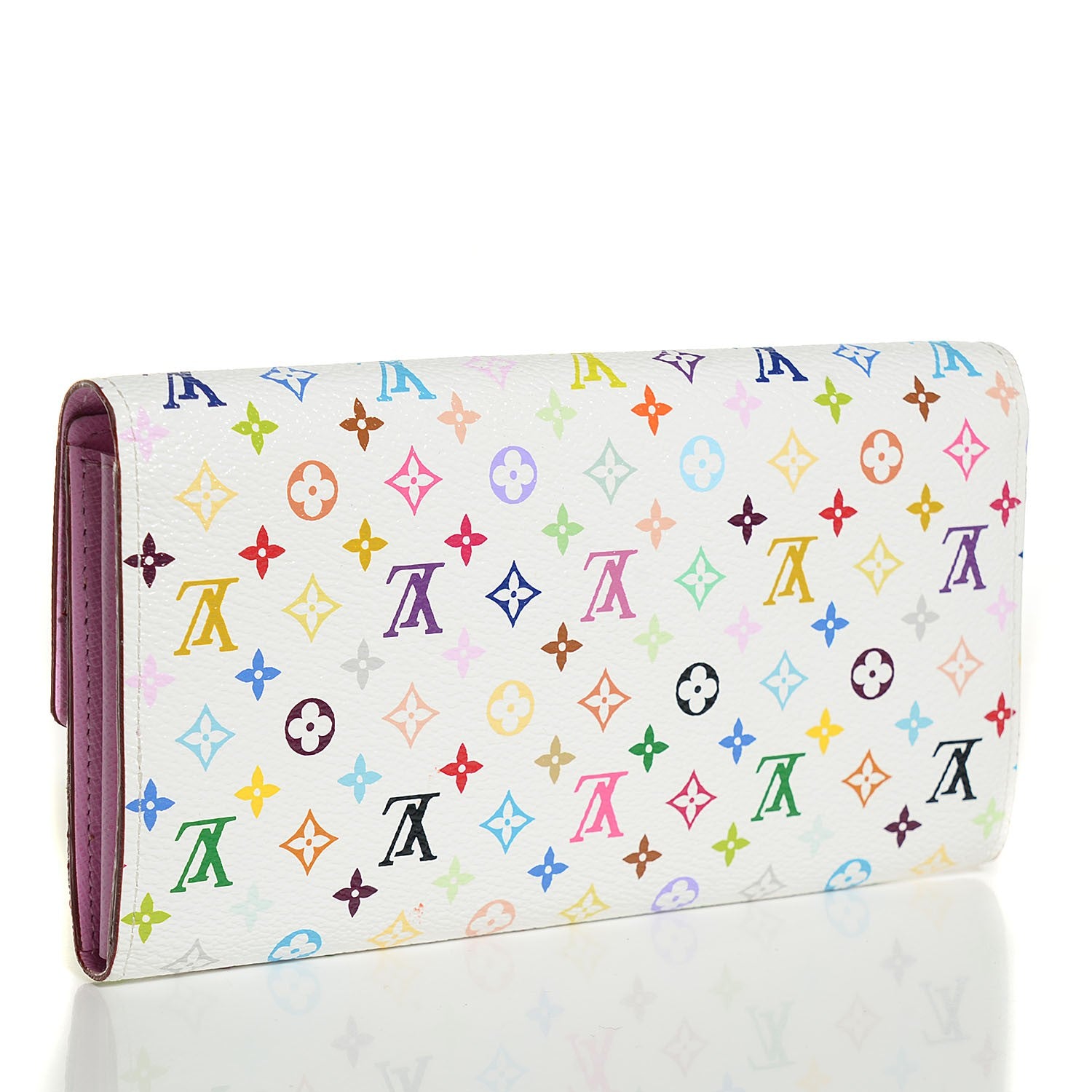 Louis Vuitton Monogram Multicolor Sarah Wallet White Litchi 3 of 6