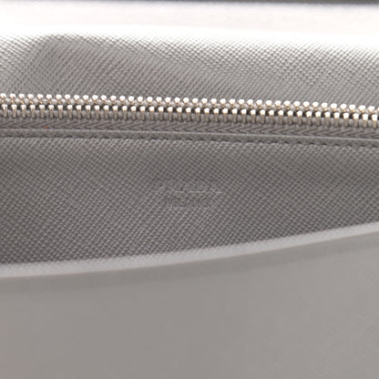 Prada Saffiano Metal Flap Wallet With Strap Marmo 7 of 16