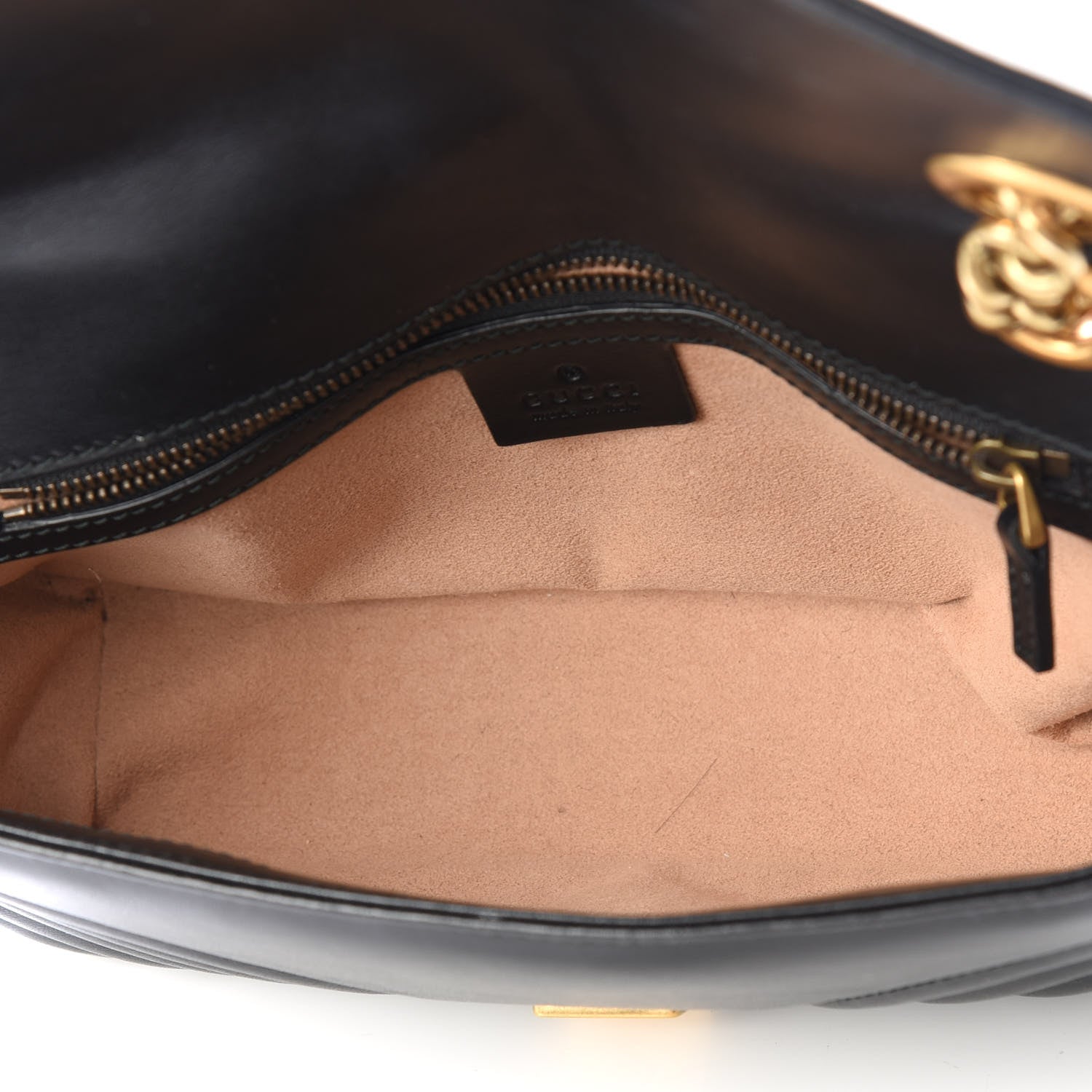 Gucci Calfskin Matelasse Small GG Marmont Shoulder Bag Black 4 of 8