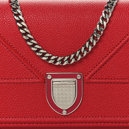Christian Dior Grained Calfskin Diorama Croisiere Chain Wallet Red 8 of 10