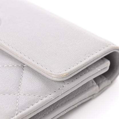 Chanel Lambskin Quilted CC Box Flap Wallet Grey 21 of 23