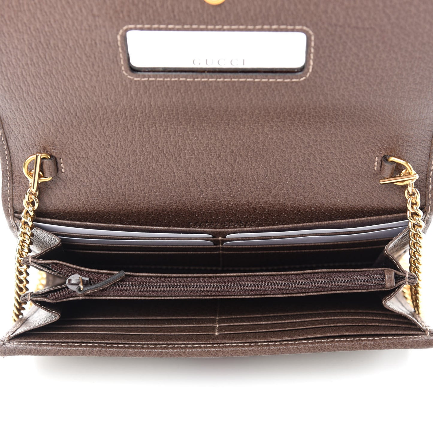GG Supreme Monogram Web Ophidia Wallet On Chain Brown