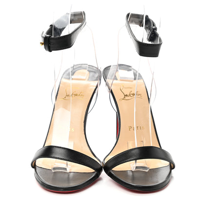 Christian Louboutin Shiny Nappa PVC Jonatina 100 Sandals 38 Black 2 of 7